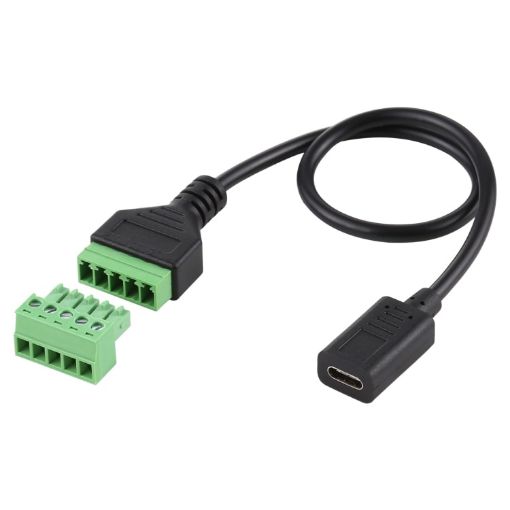 USB-C Female to 5 Pin Pluggable Terminals Solderless Adapter Cable - 1