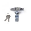 T Shape Handle Paddle Entry Door Latch & Keys Tool Box Lock Silver - 1