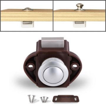 Brown Press Type Drawer Cabinet Catch Latch Release - RV/Yacht/Furniture - 1