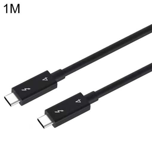 USB-C Male to USB-C Male Cable for Thunderbolt 4, 1m - Black - 1