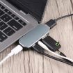 5 in 1 USB-C Male to Dual USB-C + 3.5mm AUX Adapter - 4