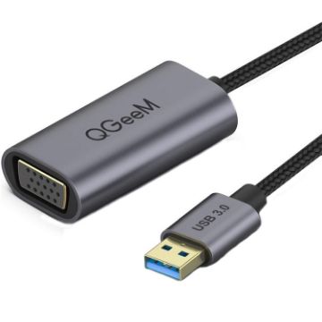 QGeeM USB 3.0 to VGA Video Converter - Silver Gray - 1