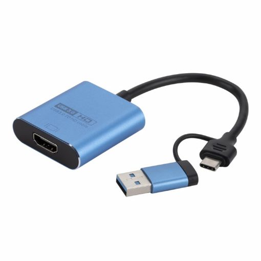 V05B USB + USB-C/Type-C to HDMI Adapter Cable - 1