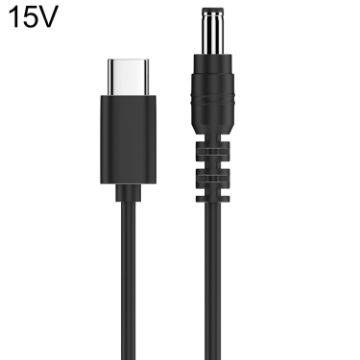 15V DC Power to Type-C Adapter Cable - 5.5 x 2.1mm - Fast Charging - 1