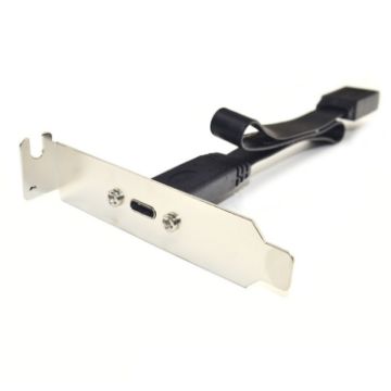 USB 3.1 Type-E to USB-C Connector Front Panel Header 0.5m Bracket - 1