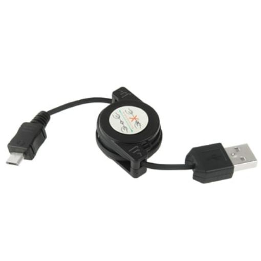 USB 2.0 to Micro USB Retractable Data Cable - 10cm Length - 1