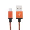 2m Woven Style Micro USB to USB 2.0 Data/Charger Cable - Orange - 1
