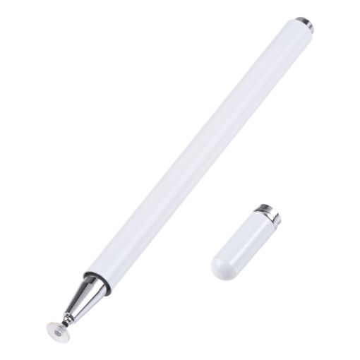 366 Universal Silicone Disc Nib Stylus Pen with Magnetic Cap - White - 1