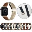 Apple Watch SE 2022 40mm Black Leather Band - Rhombus Pattern - 3