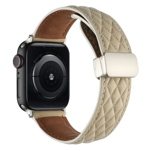 Apple Watch SE 2022 40mm Leather Watch Band - Starlight Color - 1