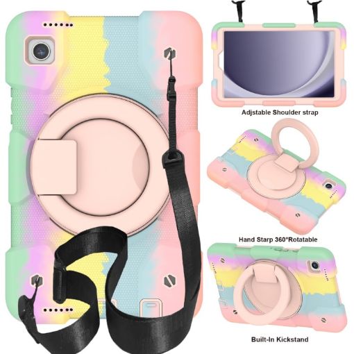 Samsung Galaxy Tab A9 8.7 2023 Silicone Hybrid PC Tablet Case - Colorful Rose Gold - 1