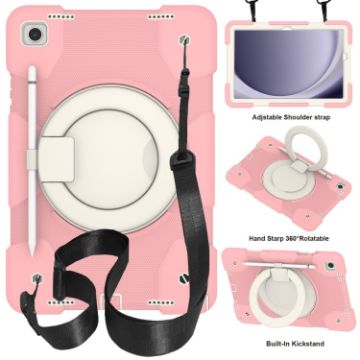 Samsung Galaxy Tab A9+ 11 2023 Silicone Hybrid PC Tablet Case - Pink - 1
