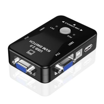 KVM-21UA 2 Ports USB KVM Switch Box - Black - 1