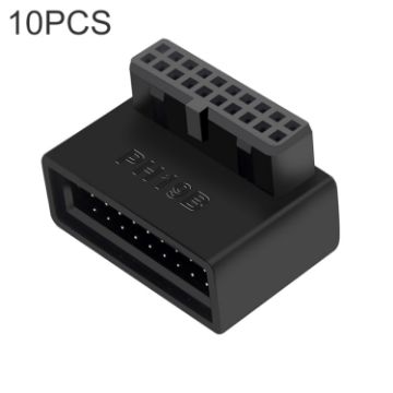 10 PCS 3.0 19P 20P 90 Degree Motherboard Male To Female Extension Adapter - 1