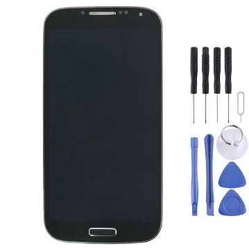 LCD Display + Touch Panel w/ Frame for Galaxy S4/i9500 - Black - 1