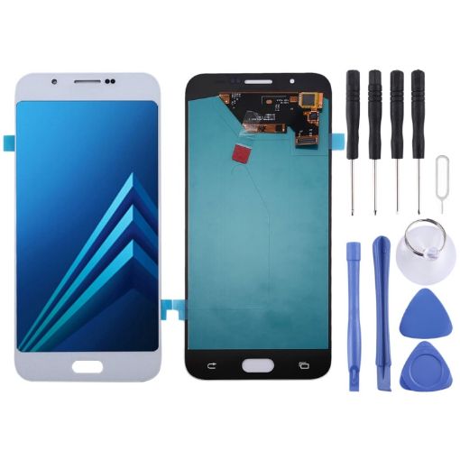 Oled LCD Screen for Galaxy A8 with Digitizer Full Assembly - White - 1