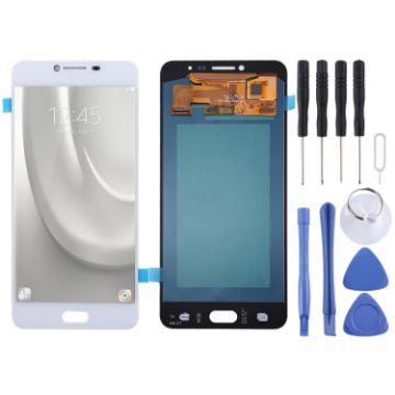 Oled LCD Screen for Galaxy C7 with Digitizer Assembly - White - 1
