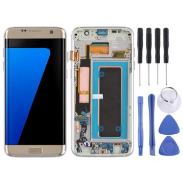 Gold Super AMOLED LCD Screen Digitizer for Galaxy S7 Edge G935F G935FD - 1