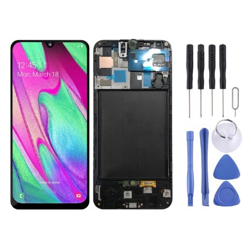 LCD Screen with Frame for Galaxy A50 SM-A505F - Black - 1