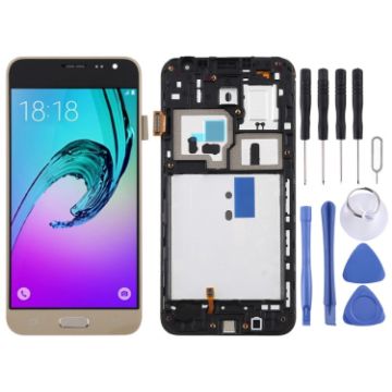 Gold TFT LCD Screen for Galaxy J3 (2016) with Frame - 1