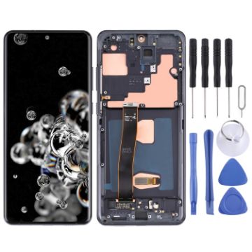 Samsung Galaxy S20 Ultra AMOLED LCD Screen with Frame - Black - 1