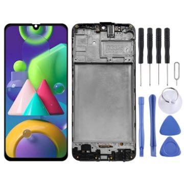 LCD Screen for Samsung Galaxy M21 SM-M215 Digitizer Assembly With Frame - 1