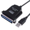 USB to Parallel Printer Adapter Cable, 1m Length - Black - 1