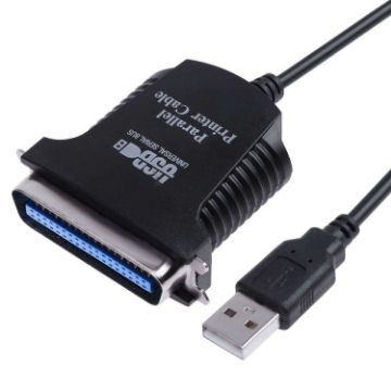 USB to Parallel Printer Adapter Cable, 1m Length - Black - 1
