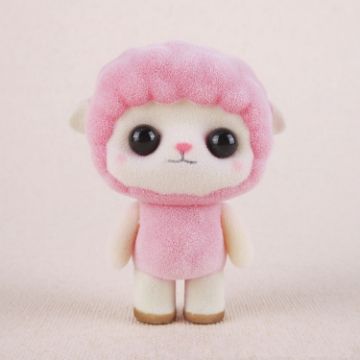 Little Cute PVC Flocking Animal Sheep Dolls - Pink - 1