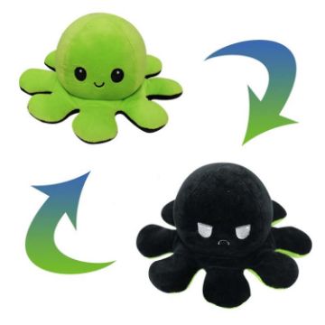 Flipped Octopus Doll Plush Toy (Green + Black) - 1