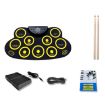 Children Hand Roll Electronic Drum DTX Game Portable Drum Yellow - 1