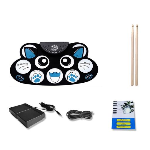 Children Hand Roll Electronic Drum DTX Game Portable Drum - G602 Kitten - 1