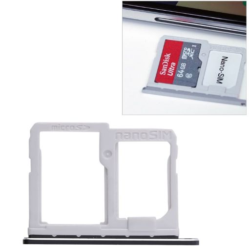 Black SIM Card Tray + Micro SD Tray for LG Q6/G6 Mini - 1