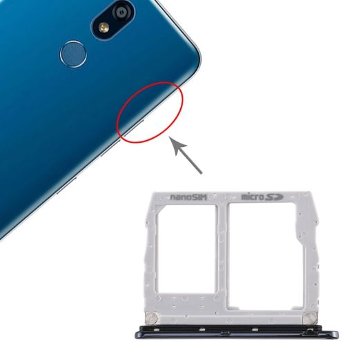 LG K40/K12 Plus/X4 SIM Card Tray + Micro SD Card Tray - Silver - 1