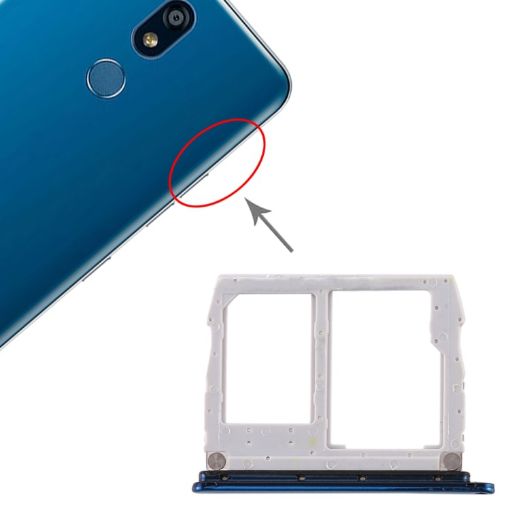 Blue SIM Card Tray + Micro SD Tray for LG K40/K12 Plus/X4 - 1