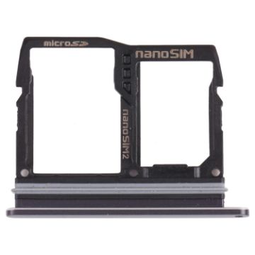 Nano SIM Card Tray + Micro SD Card Tray for LG Wing 5G - Black - 1