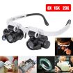 Head-mounted Magnifier Watch Repair Glasses - 8x/15x/23x - 2LED - 2