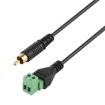 RCA Male to 2 Pin Pluggable Terminals USB Connector Adapter Cable - 4