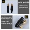 Copper Soldered RCA Male AV Plug w/ Lotus Connector (Black) - 4