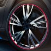 Red Car Wheel Hub Trim Mouldings - Scratchproof & Flexible - 8M Strip - 4
