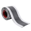 Universal Electroplate Carbon Fibre Car Door Threshold Decoration Strip Silver - 2