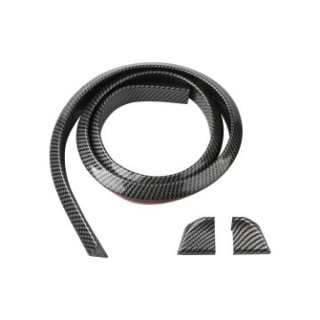 Universal Car Tail Wing Top Paste, 3.5cm Carbon Fiber Black - 1