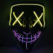 LED Halloween Festival Party X Face Seam Mouth Mask Yellow Purple - 1