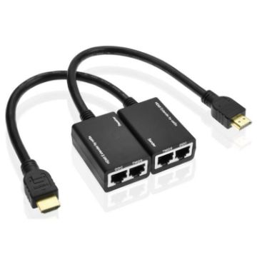 HDMI Extender by Cat5e/6 LAN Cable 30M/1080P - Black - 1