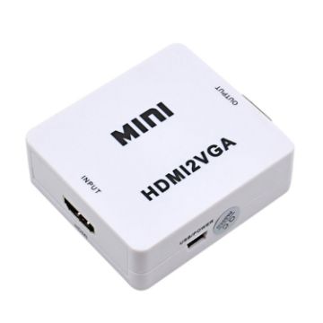 Mini HDMI to VGA Audio Converter - Compact Design, High Quality Audio - 1