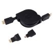 1m HDMI Male to HDMI Male Retractable Cable with Adapters - 1