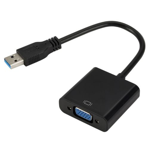 USB3.0 to VGA Converter Cable - 1080P Resolution (Black) - 1