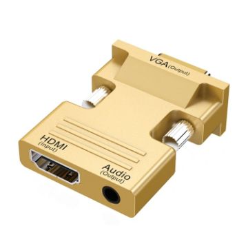 HDMI Female to VGA Male Adapter with Audio - Gold - 1