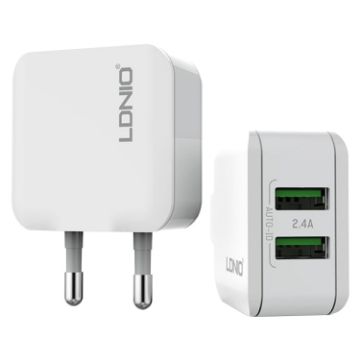 LDNIO A2201 Dual USB Charger with Micro Data Cable - EU Plug - 1