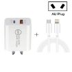 TCS-20WACA 20W PD Type-C + QC 3.0 Fast Charging Travel Charger + Cable - 1